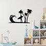 Wallity Surfer Accesorio de Pared de Metal Negro